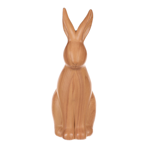 Zajíc - polyresinová figurka, velká, imitace dřeva